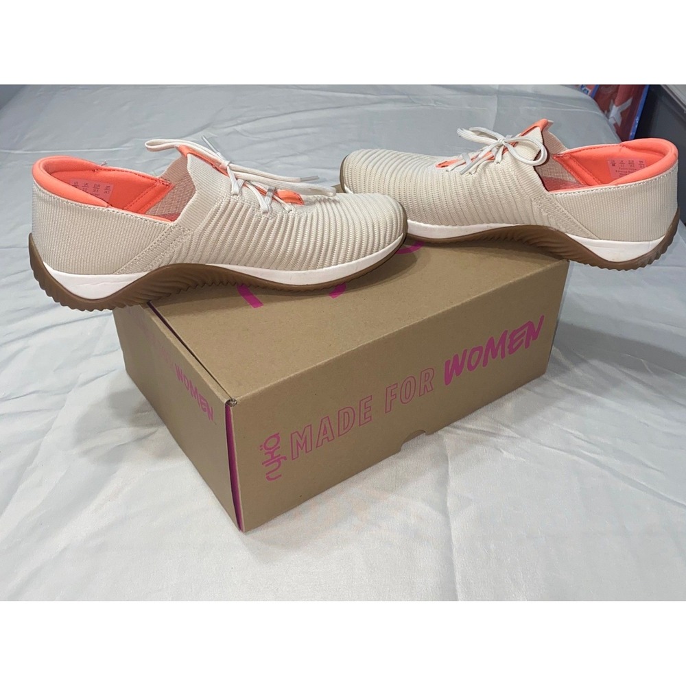 Ryka Echo Knit Fit Women's Beige Coral Slip On Sneaker 8M Ergonomic RE-ZORB LITE